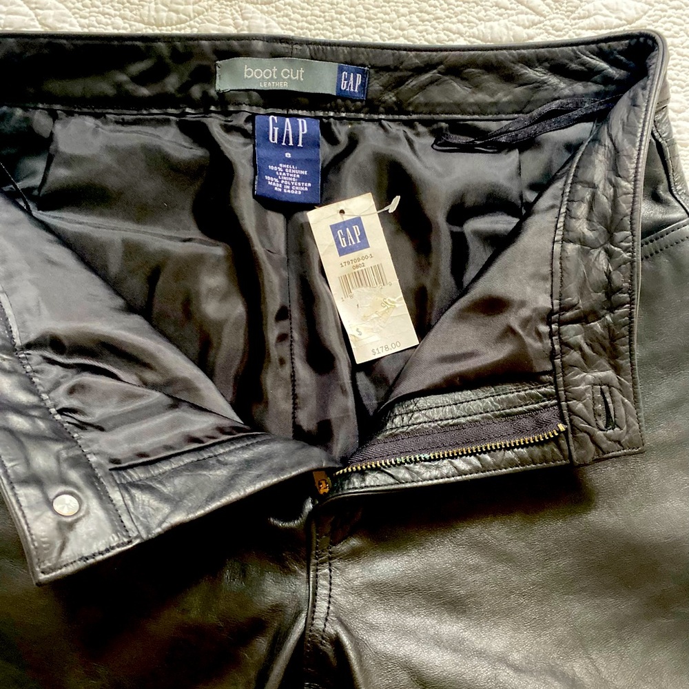 GAP black leather pants